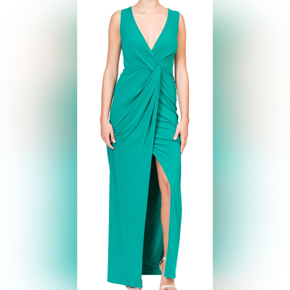 Halston Heritage long “emerald” dress size S